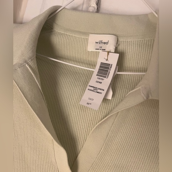 Wilfred Cove Sweater Button Up Polo green with tag - Picture 5 of 5
